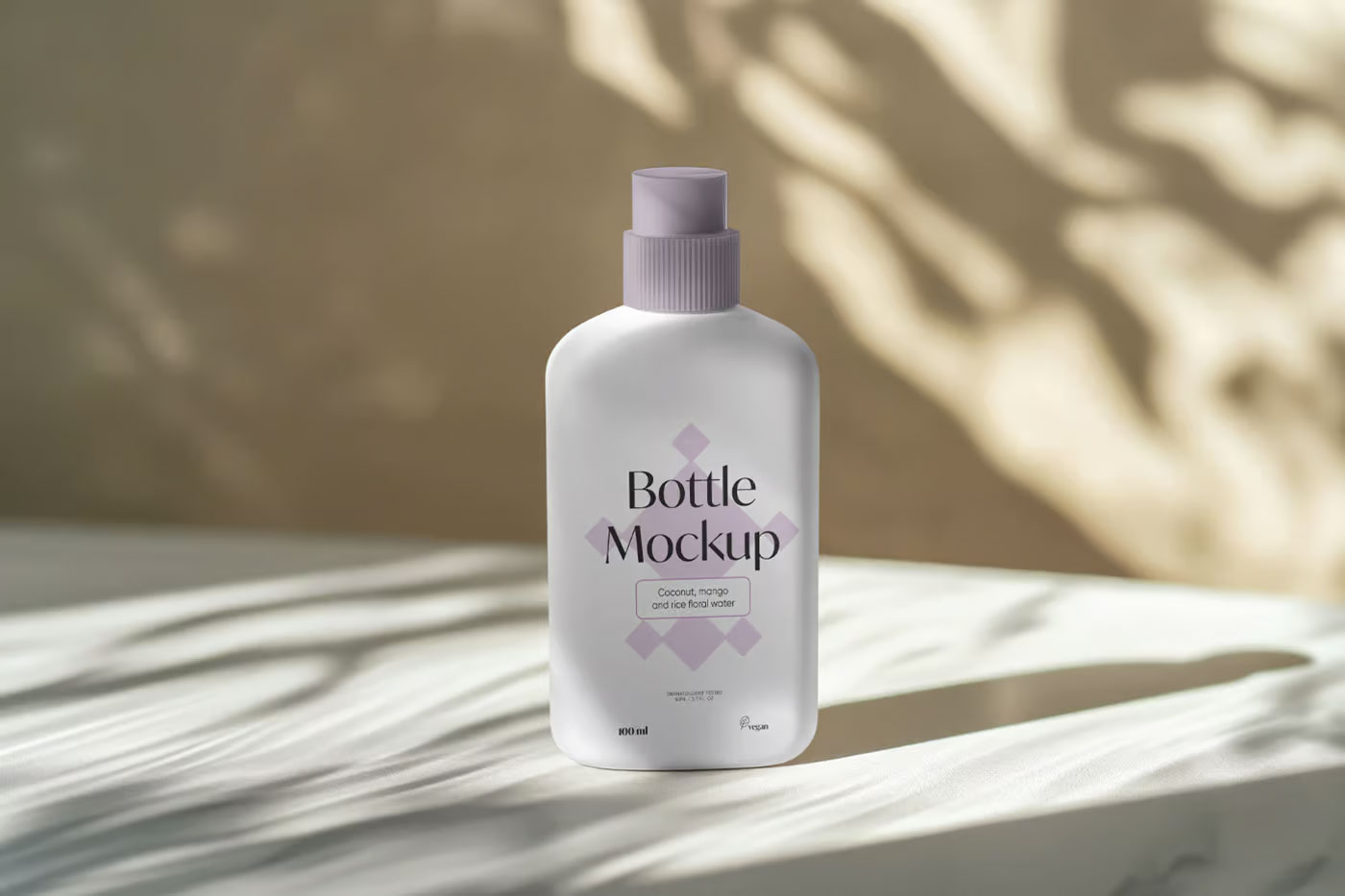 Free Cream Plastic Bottle Mockup PSD Template
