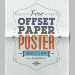 Creased Vertical Paper Poster Mockup