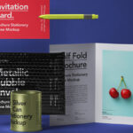 Creative Stationery Dark Envelope and Brochure Mockup