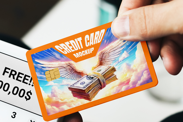 Credit Card in Hand Mockup