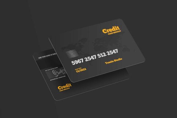 Credit Card Mockup in 4 Views