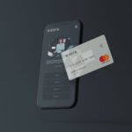 Credit Card Placed on a Smartphone Showcase Mockup