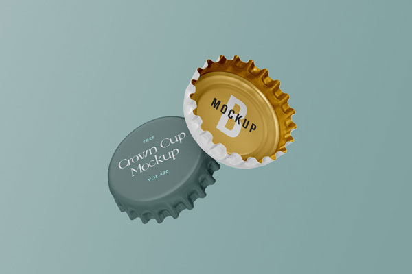 Crown Caps Mockup Perspective View