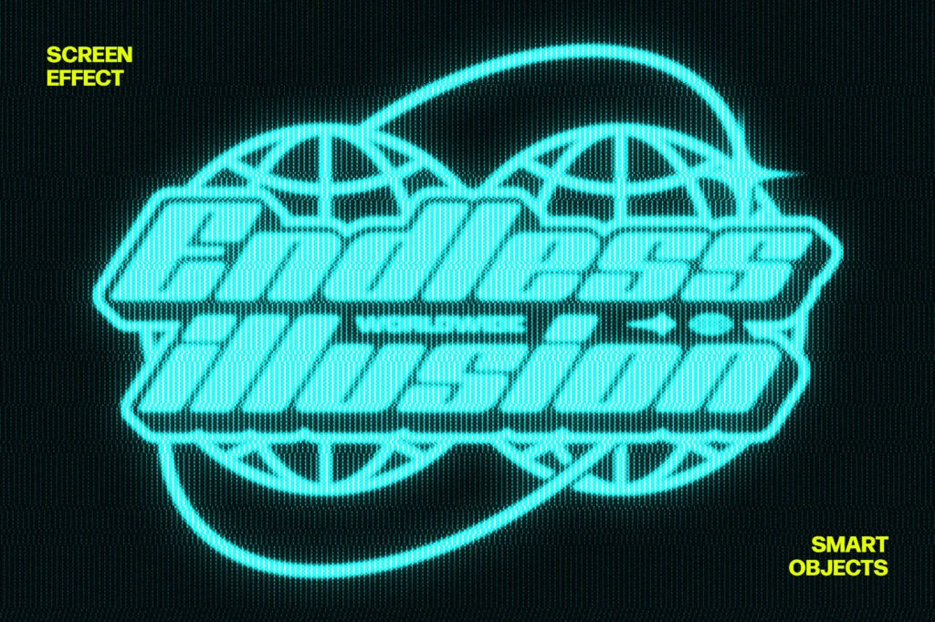 CRT Screen Text Effect / Logo Mockup