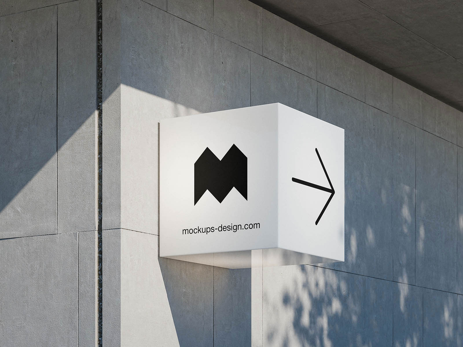 Free Cube Signboard Mockup PSD Template