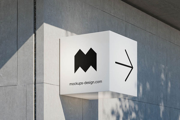 Cube Signboard Mockup