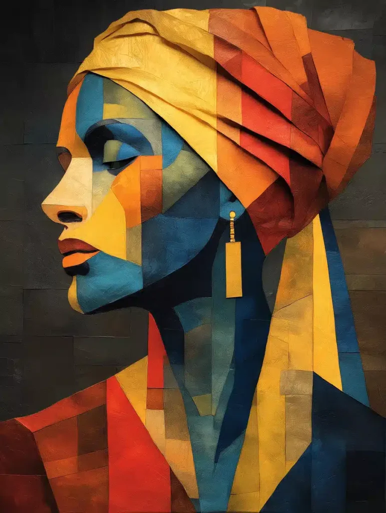Cubist Portrait of African Woman