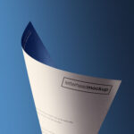 Curled A4 Letterhead Paper Mockup