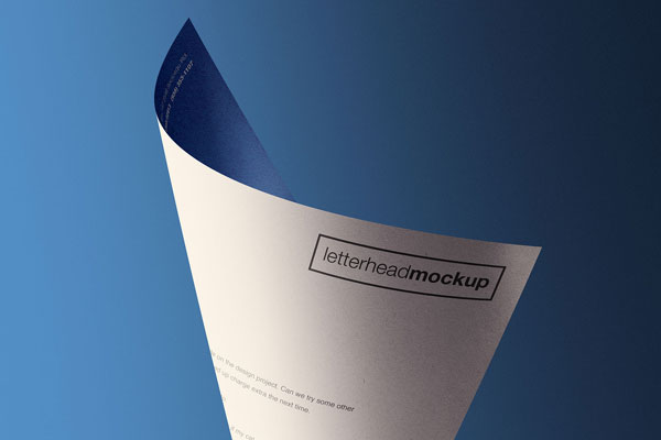 Curled A4 Letterhead Paper Mockup