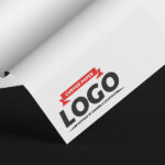 Curved Paper Logo Mockup