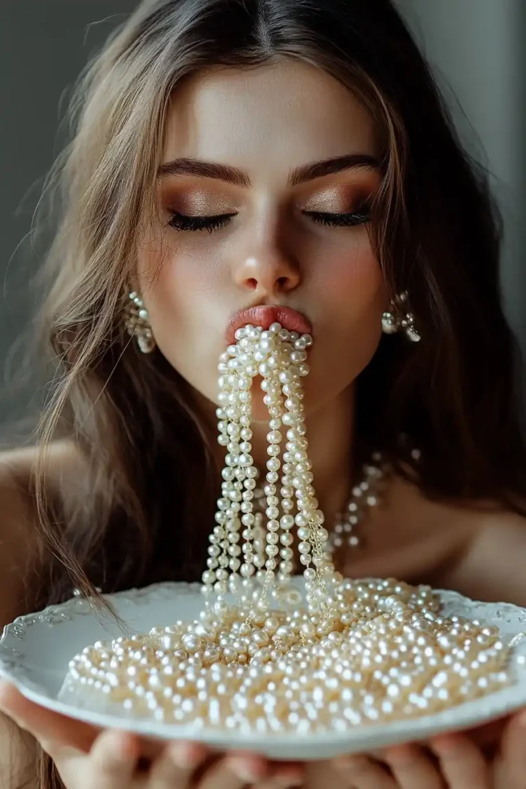 Curvy Woman with Pearls