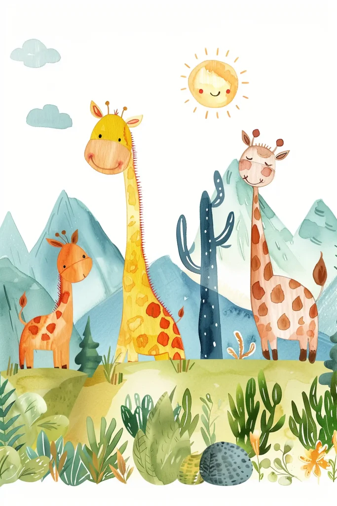 Cute Adventure Land Watercolor