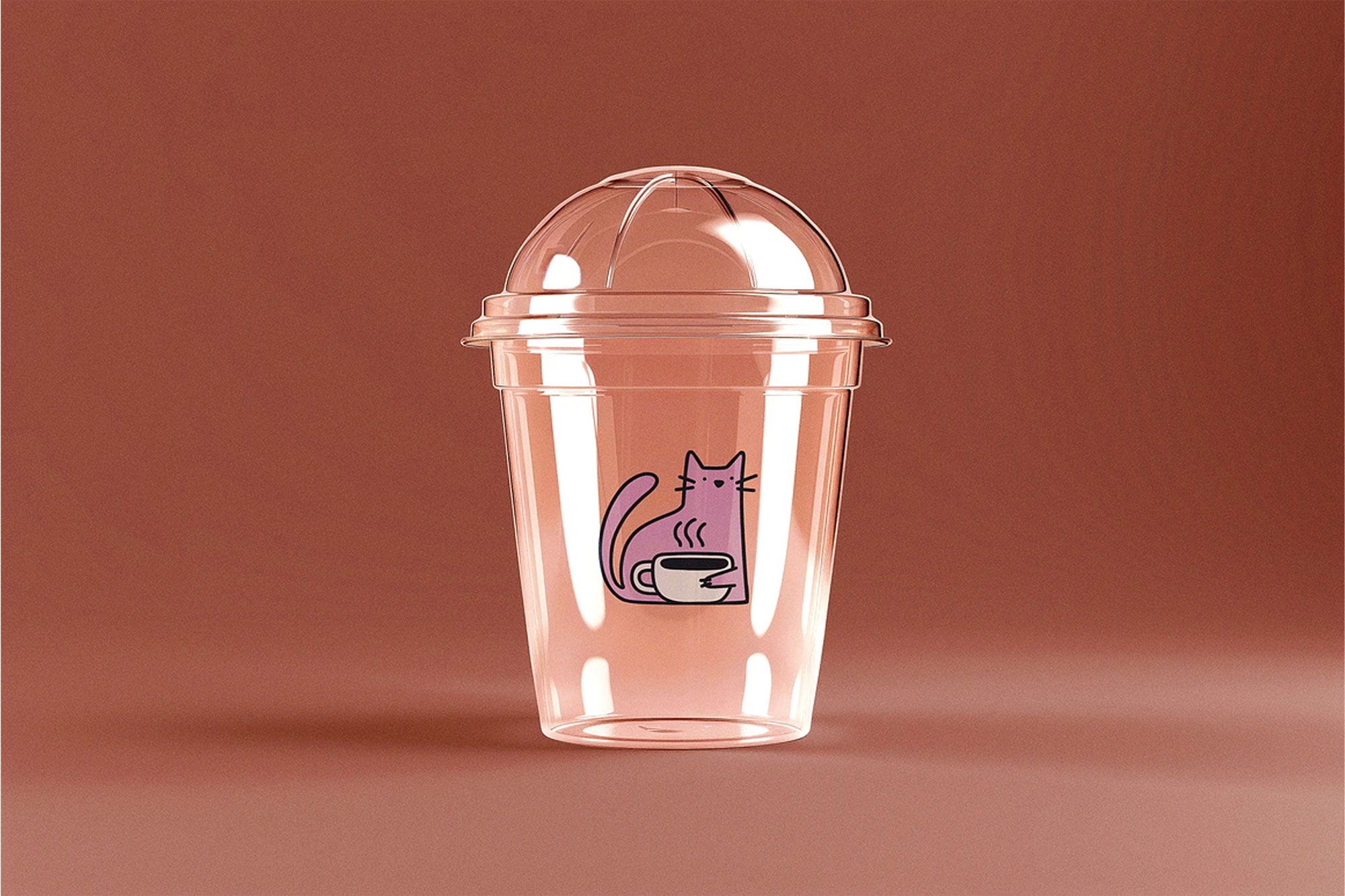 Free Cute Cold Drink Cup Mockup PSD Template