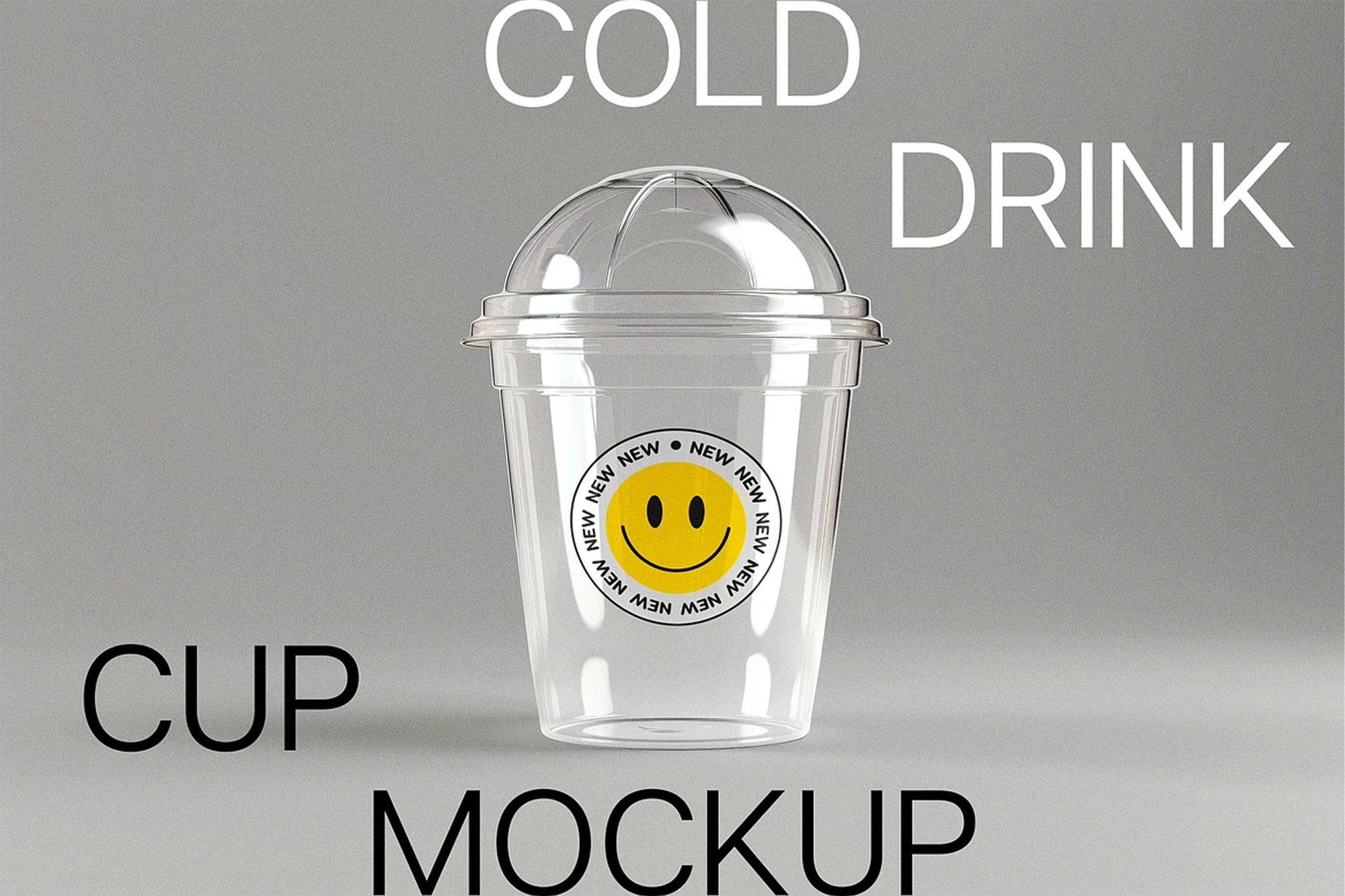 Free Cute Cold Drink Cup Mockup PSD Template