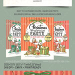 Cute Illustrative Christmas Party Flyer and Facebook Cover Template