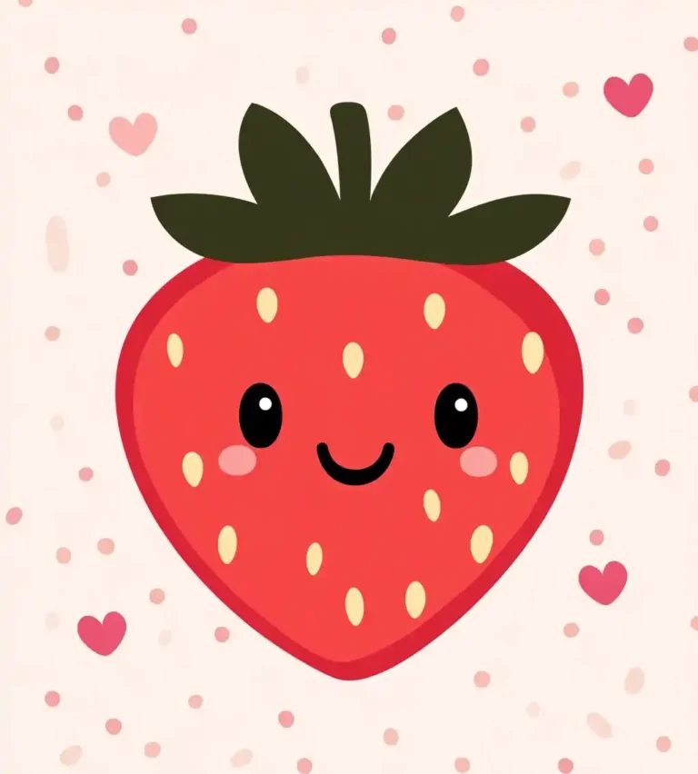 Cute Strawberry Vector Icon