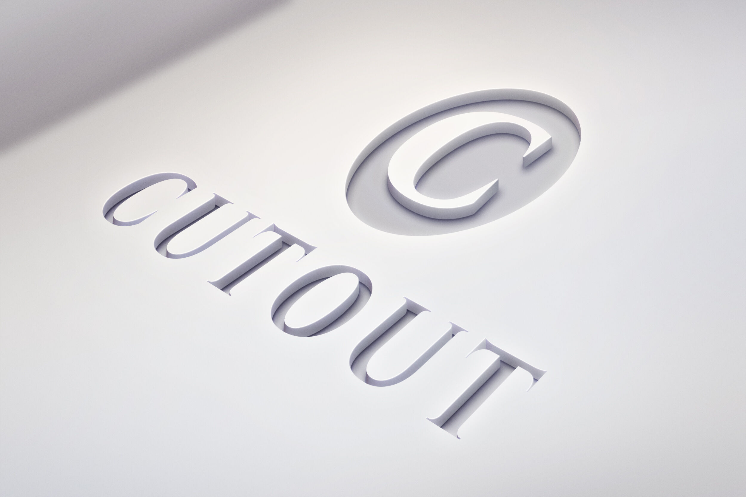Cutout Logo Mockup Perspective View FREE PSD