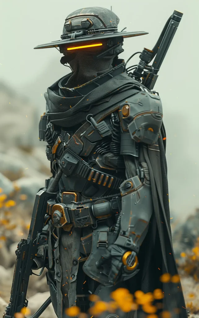 Cyber Cowboy with Sawblade Hat