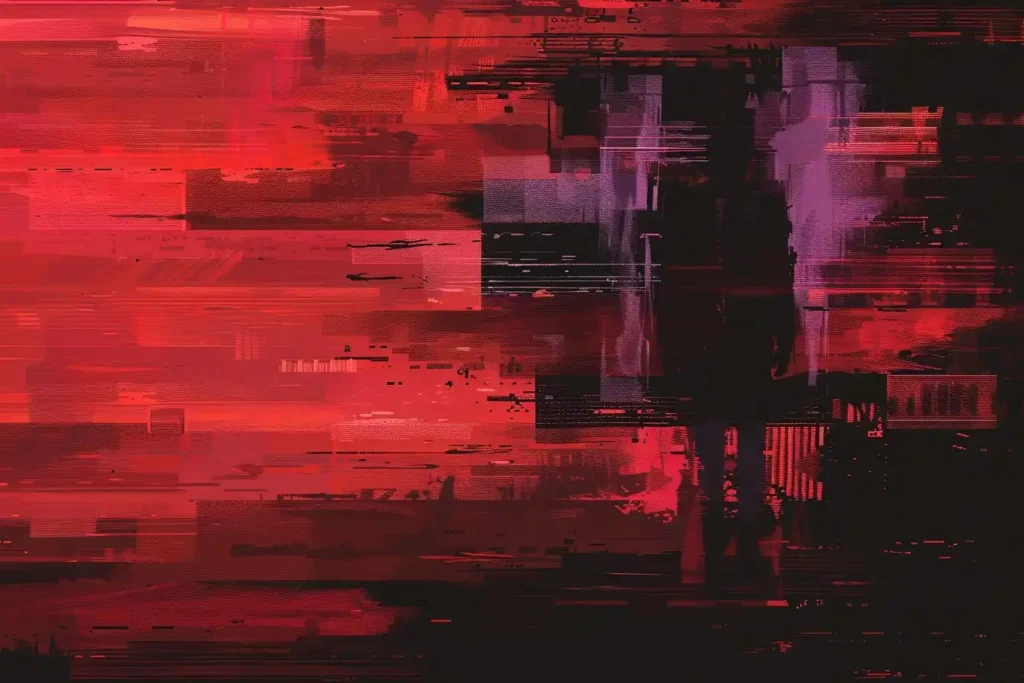 Cyberpunk Glitch Silhouette