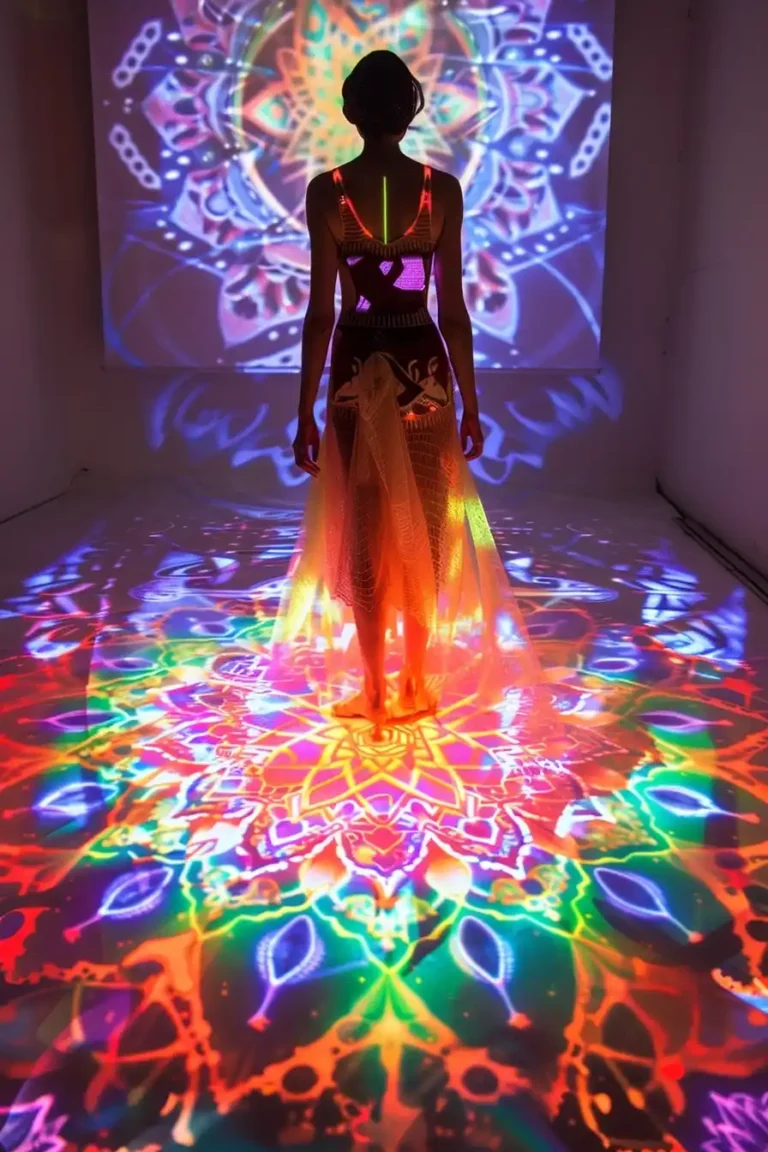 Cyberpunk Mandala Runway Fashion