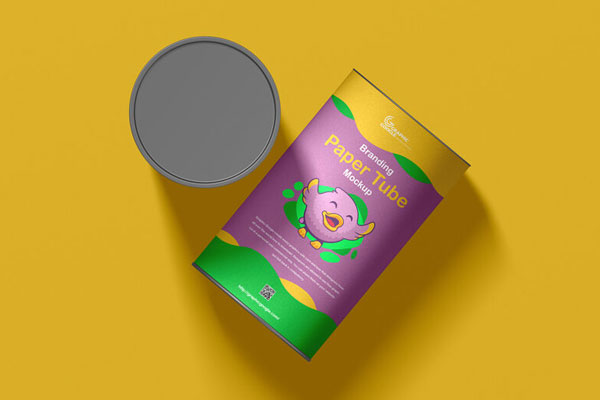 Cylindrical Branding Paper Tube Mockup