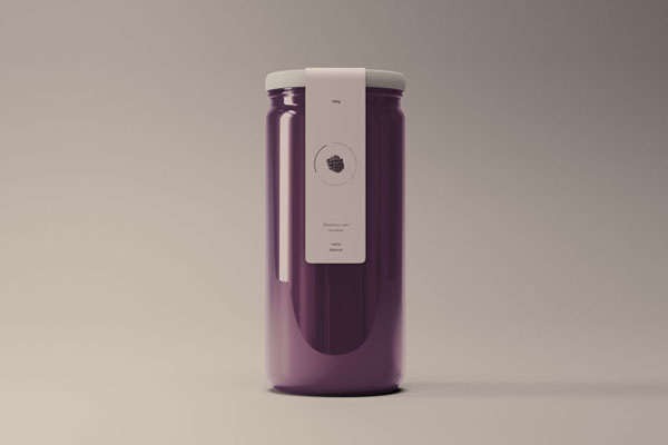 Cylindrical Tall Glass Jar with Label Mockup