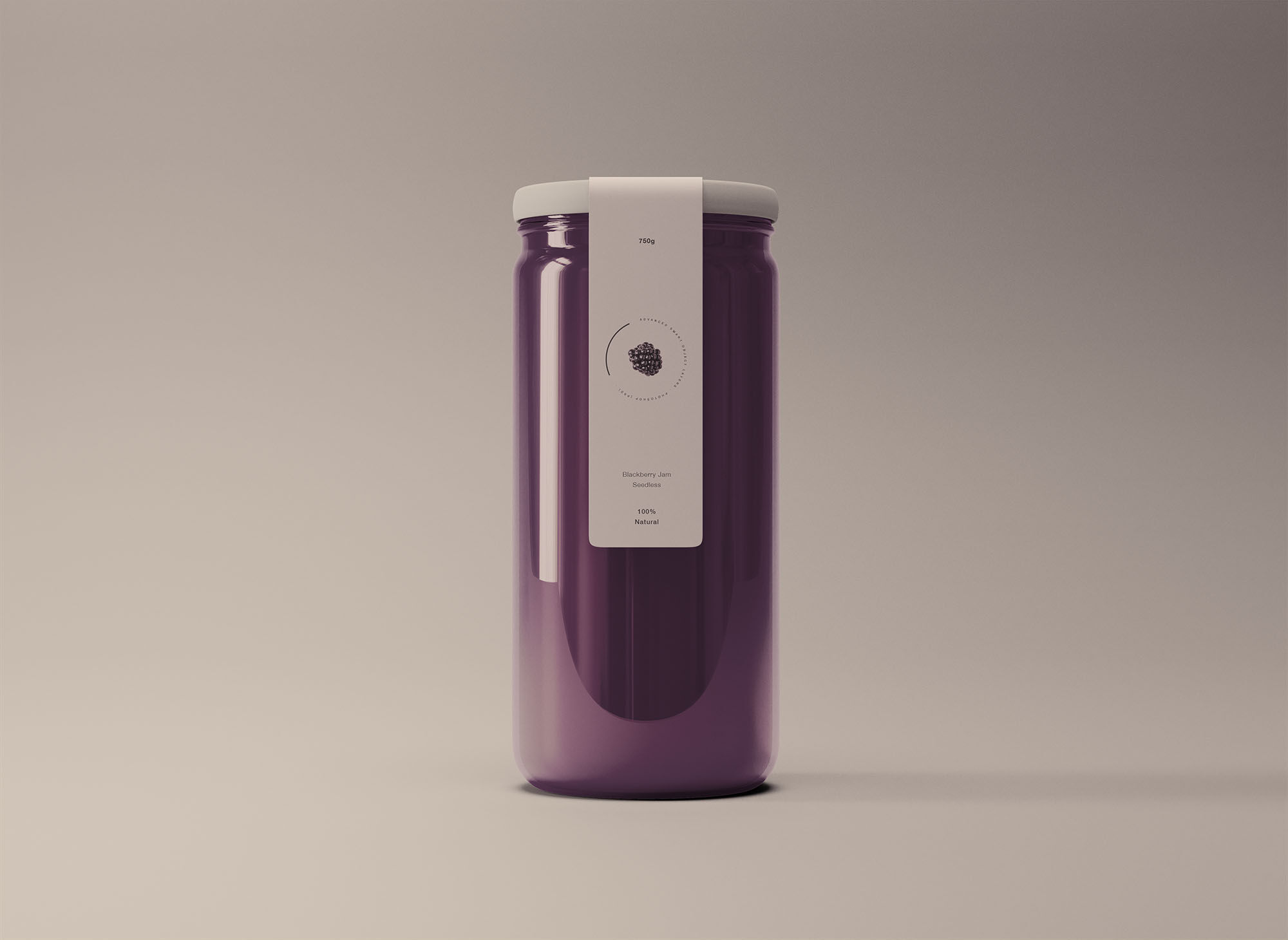 Cylindrical Tall Glass Jar With White label Mockup FREE PSD