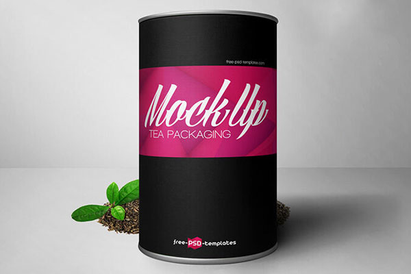 Cylindrical Tea Packaging Mockup