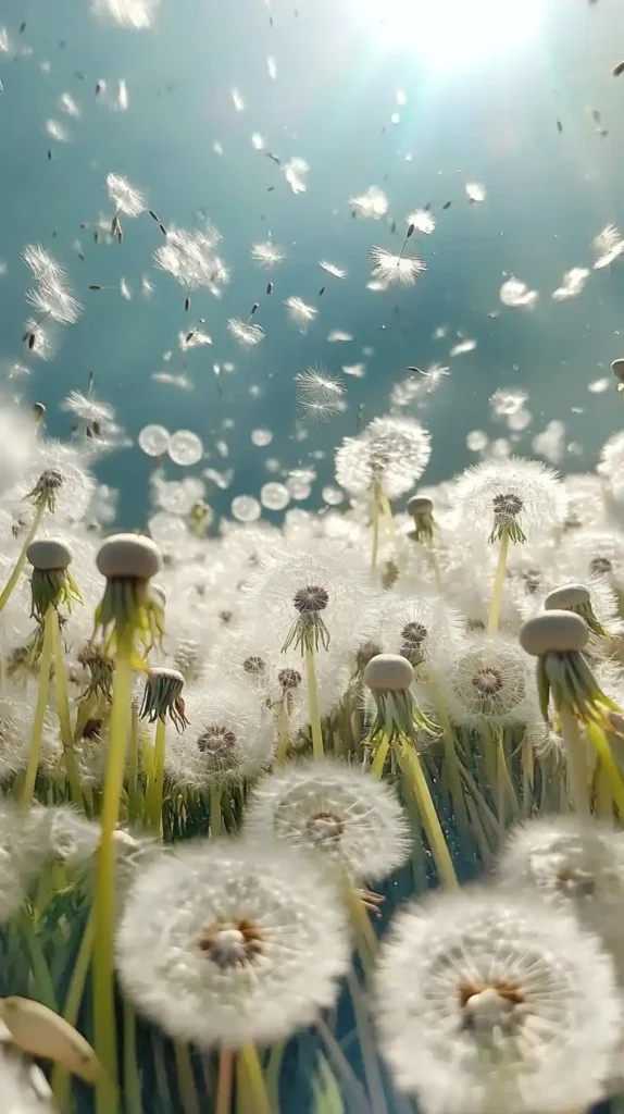 Dandelion Field Overhead View