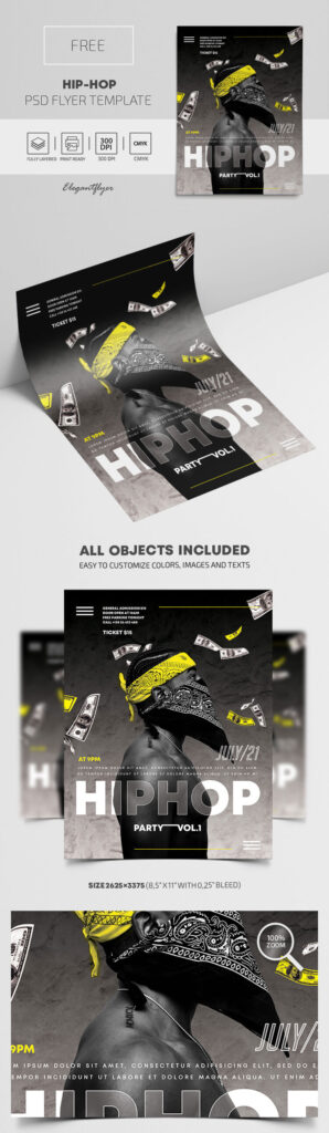Dark Dollar Hip Hop Event Flyer Template