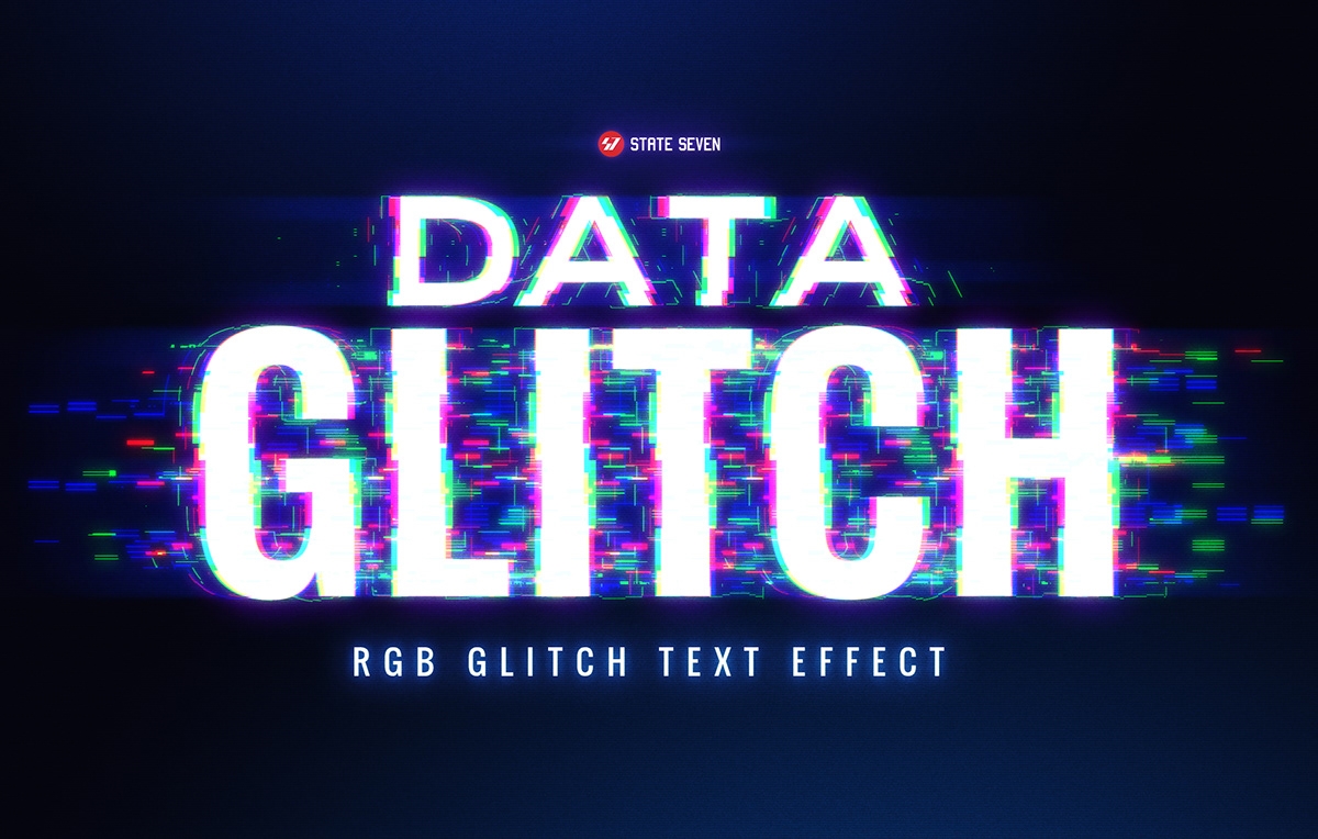 Data Glitch Text Effect FREE PSD