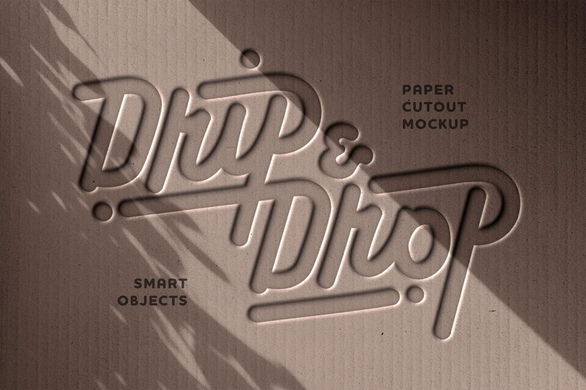 Free Debossed Cardboard Logo Mockup / Text Effect PSD Template