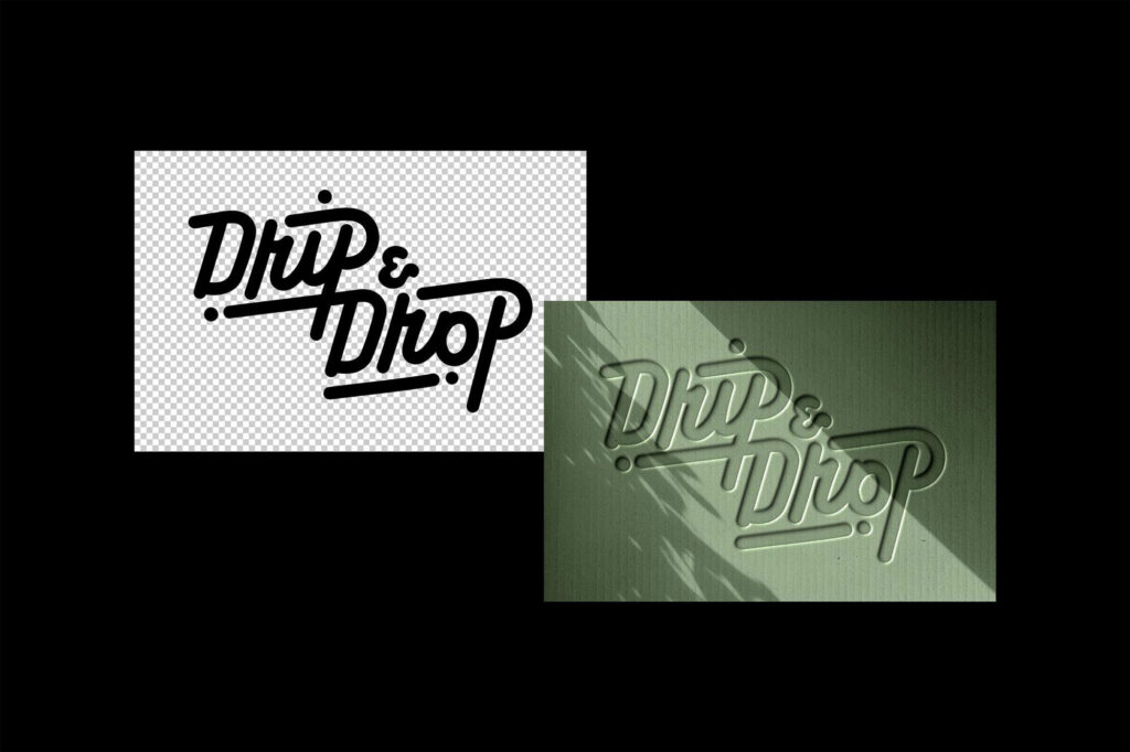 Debossed Cardboard Logo Mockup / Text Effect