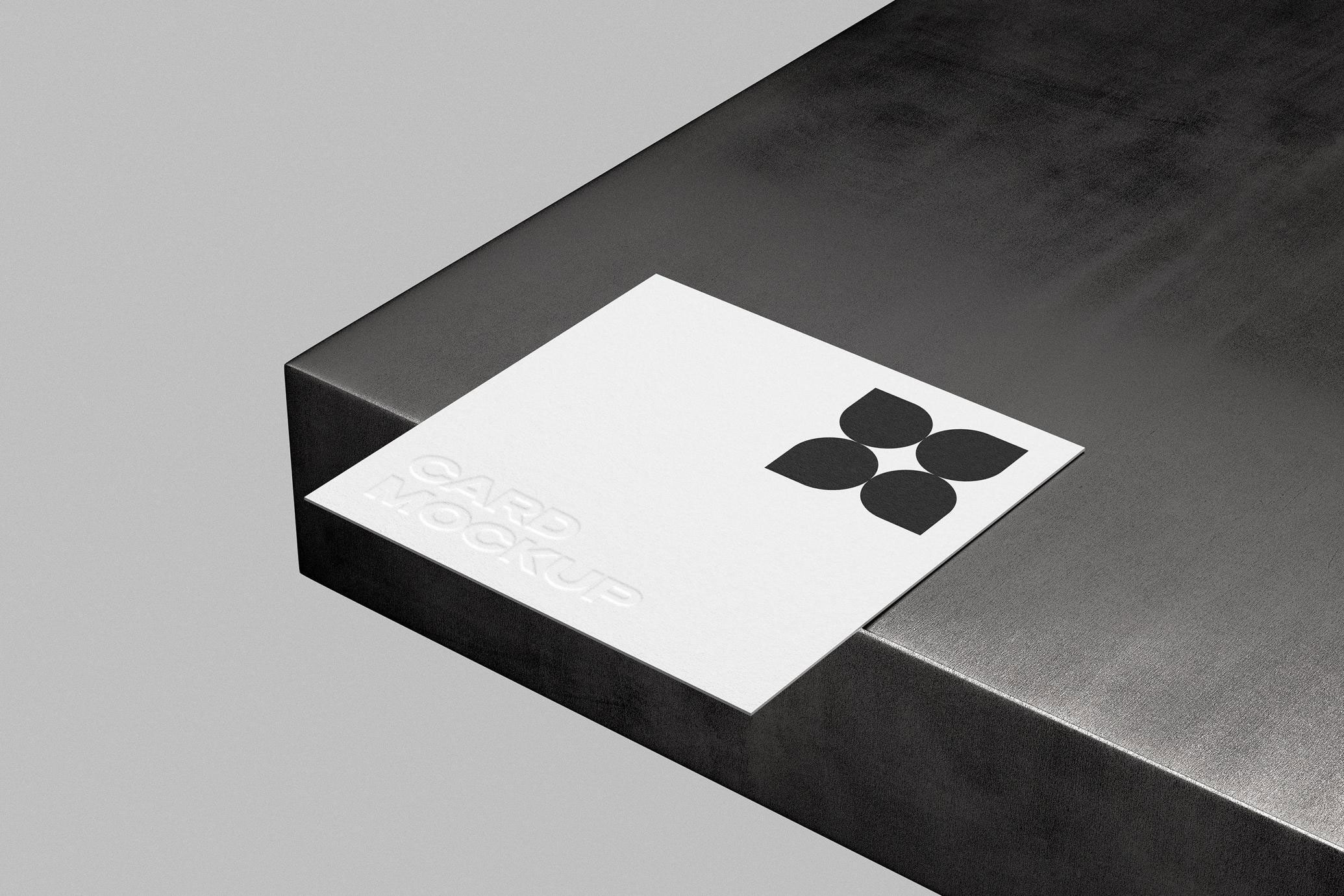 Free Debossed Paper Card Mockup PSD Template