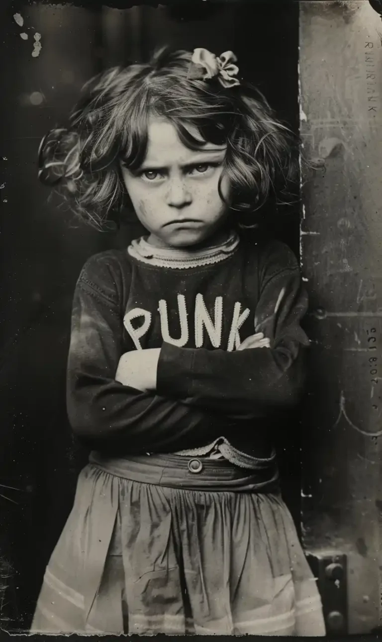 Defiant Punk Girl – 1910 BW Photo