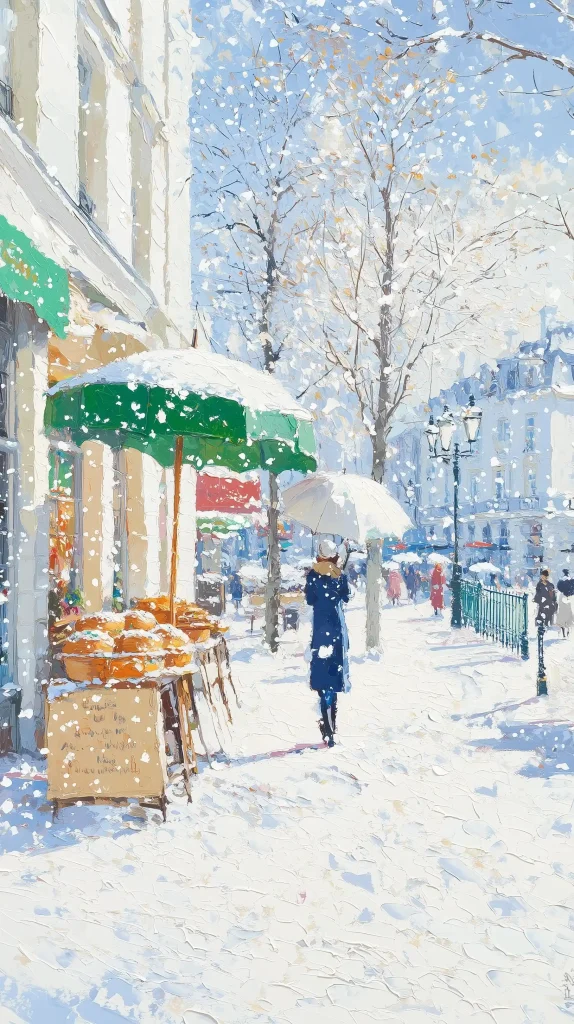 Delicate Winter Bakery Scene