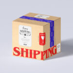 Delivery, Kraft Carton Standing in Perspective Mockup