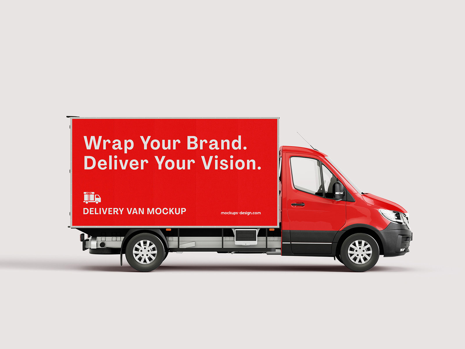 Free Delivery Van Mockup PSD Template
