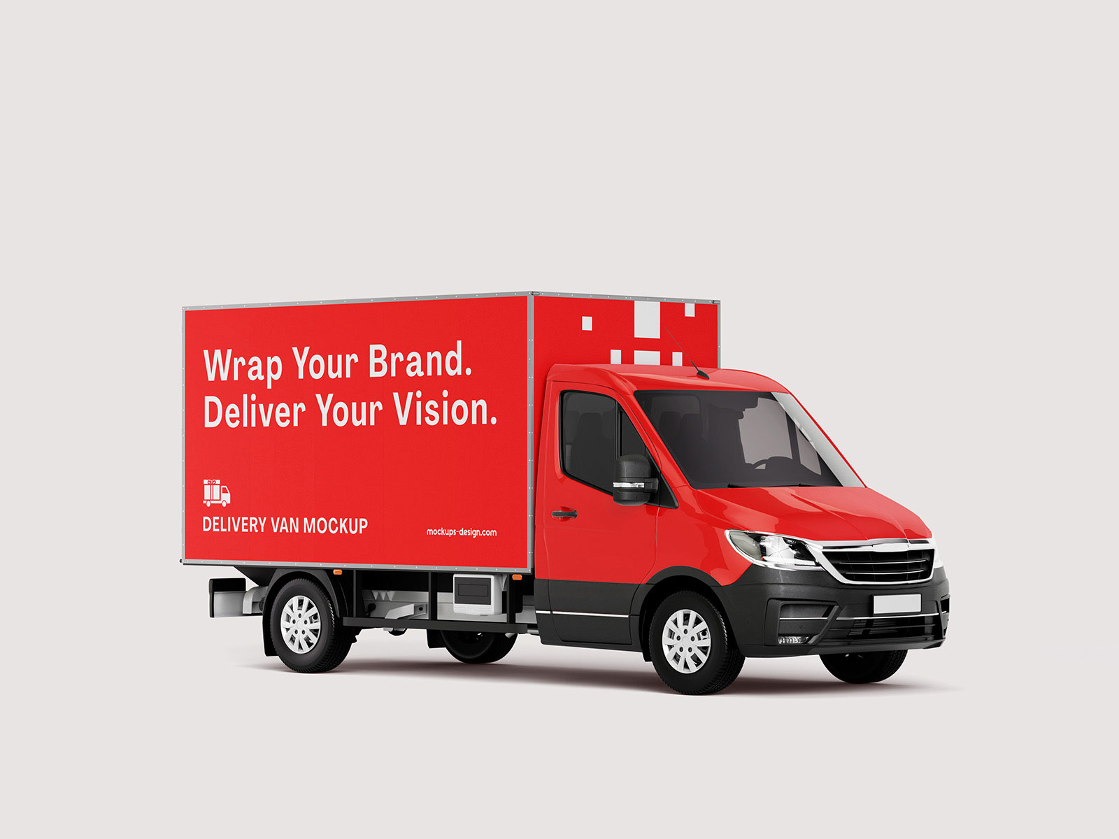 Free Delivery Van Mockup PSD Template
