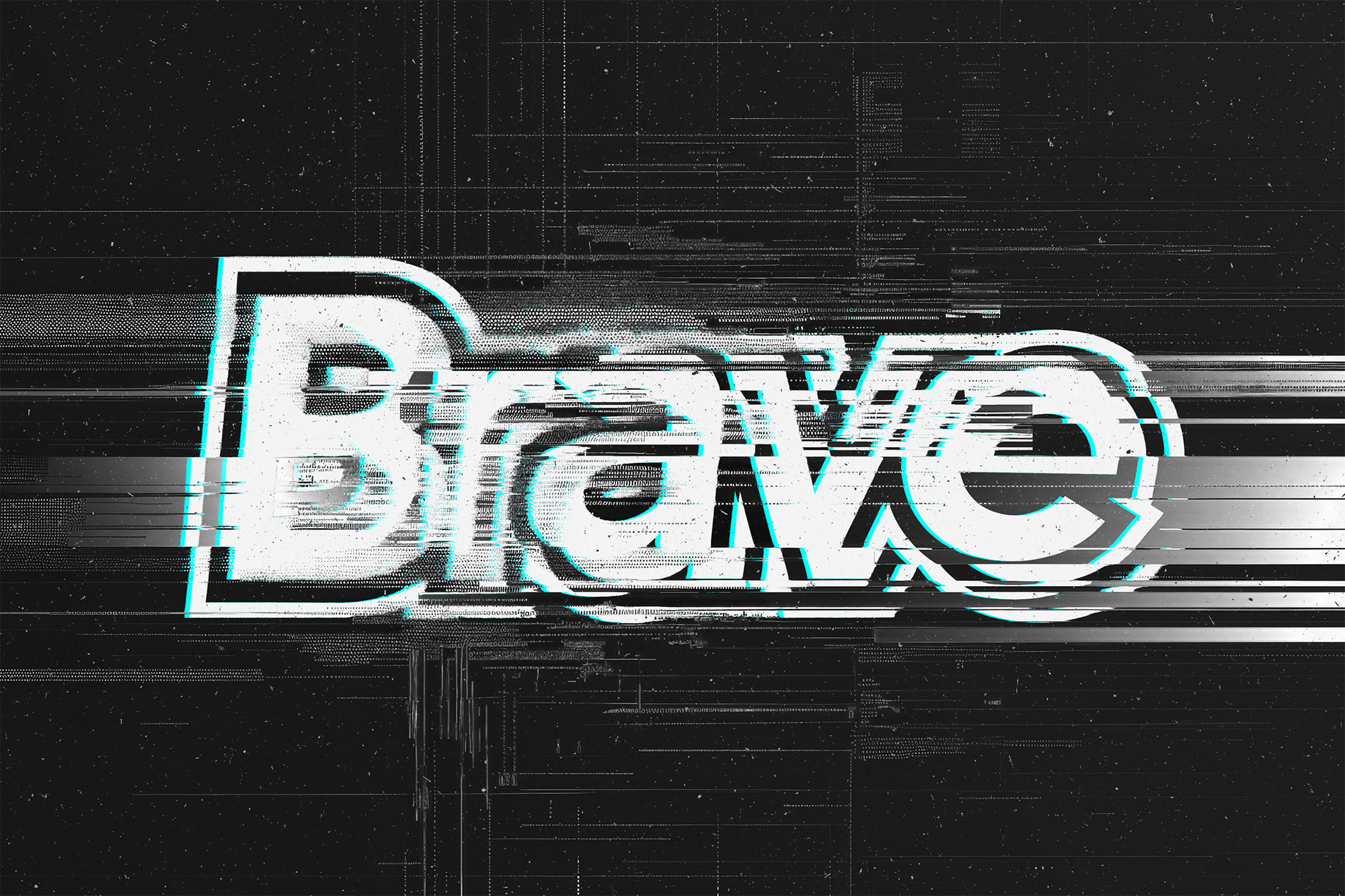 Free Destroy Cyber Glitch Text Effect PSD Template