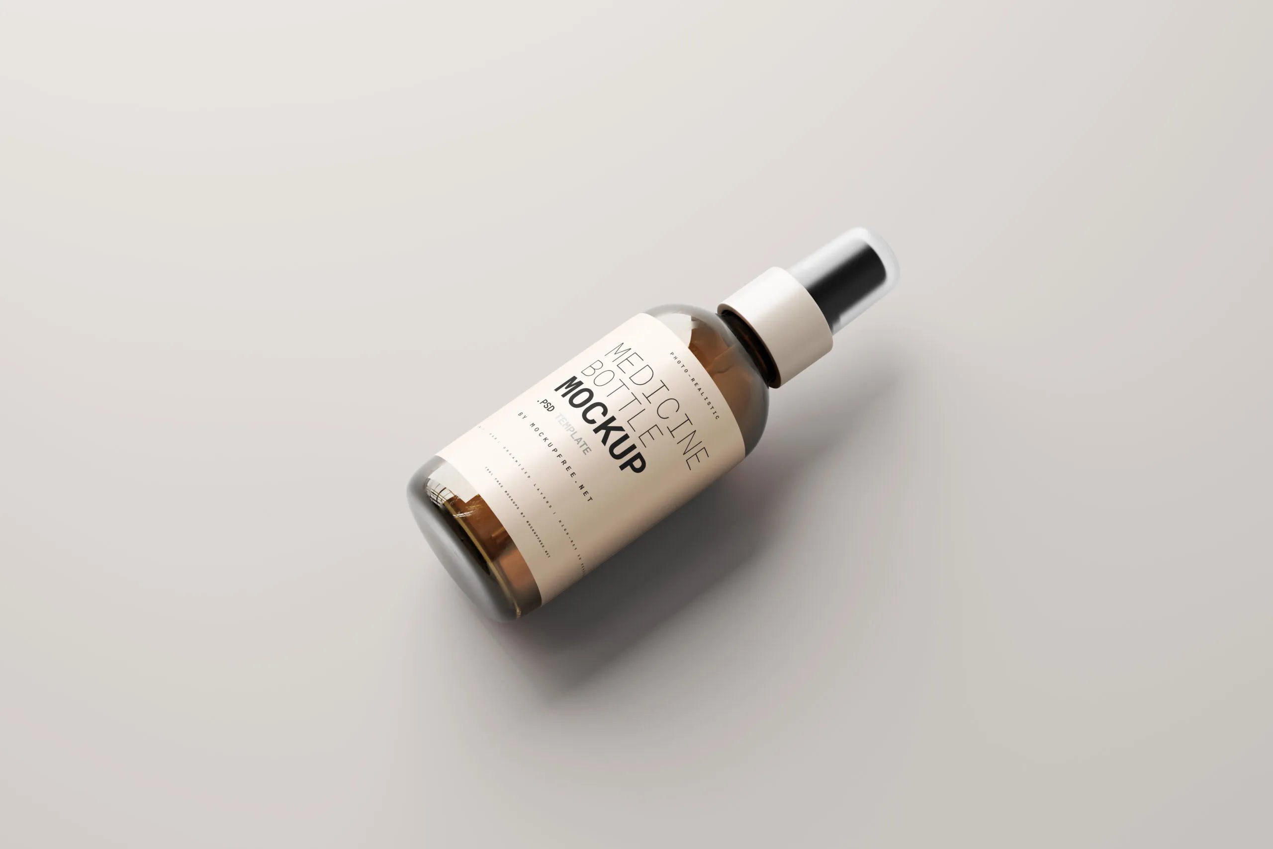 Different Sights of Amber Glass Spray Bottle Mockups FREE PSD
