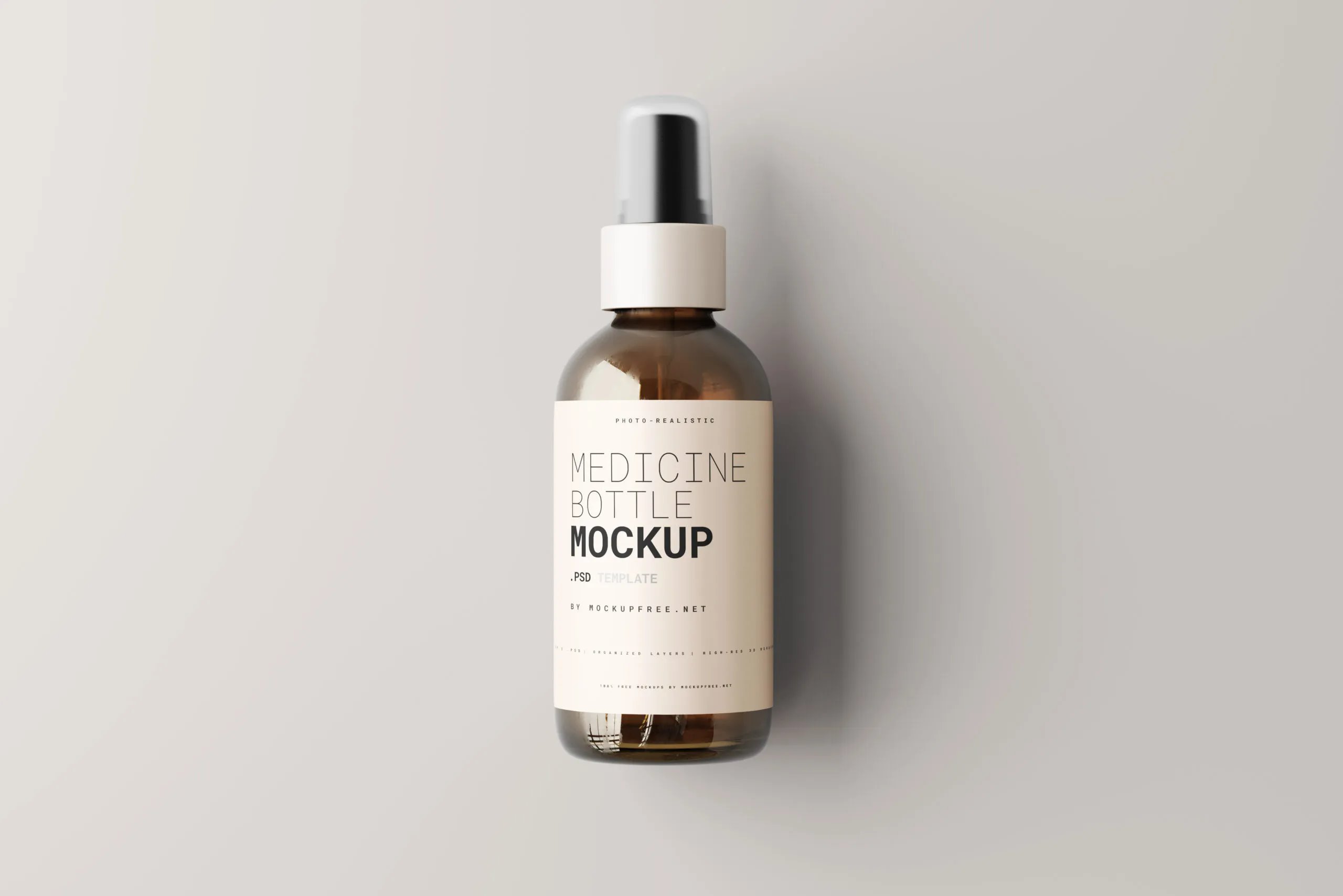 Different Sights of Amber Glass Spray Bottle Mockups FREE PSD