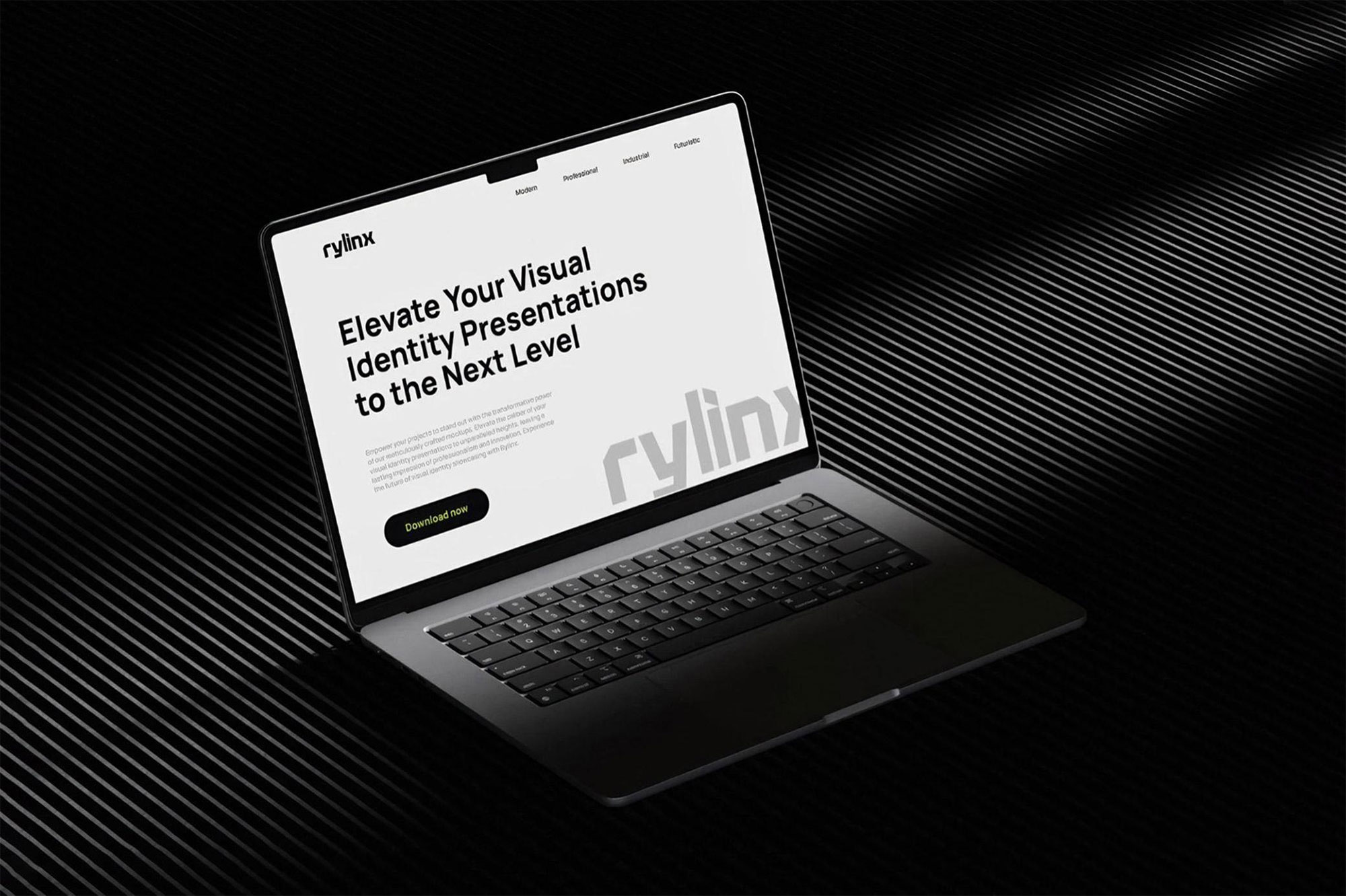 Free Dim Light MacBook Mockup PSD Template