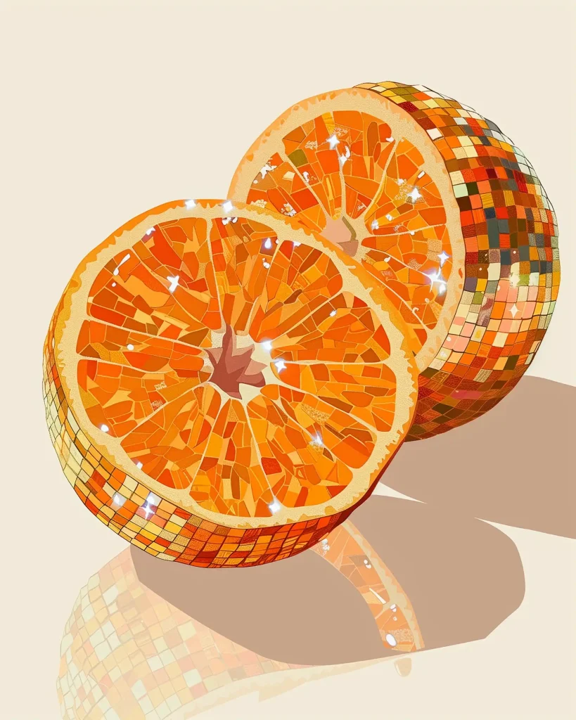 Disco Orange Mosaic Illustration