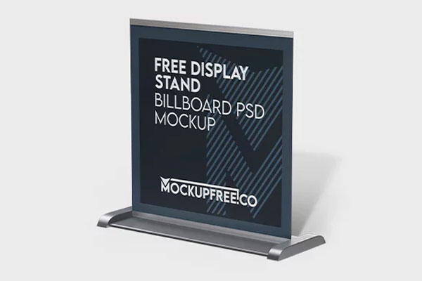 Display Stand Billboard Mockup in 3 Sights