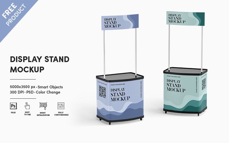 Display Stand Mockup in Perspective View