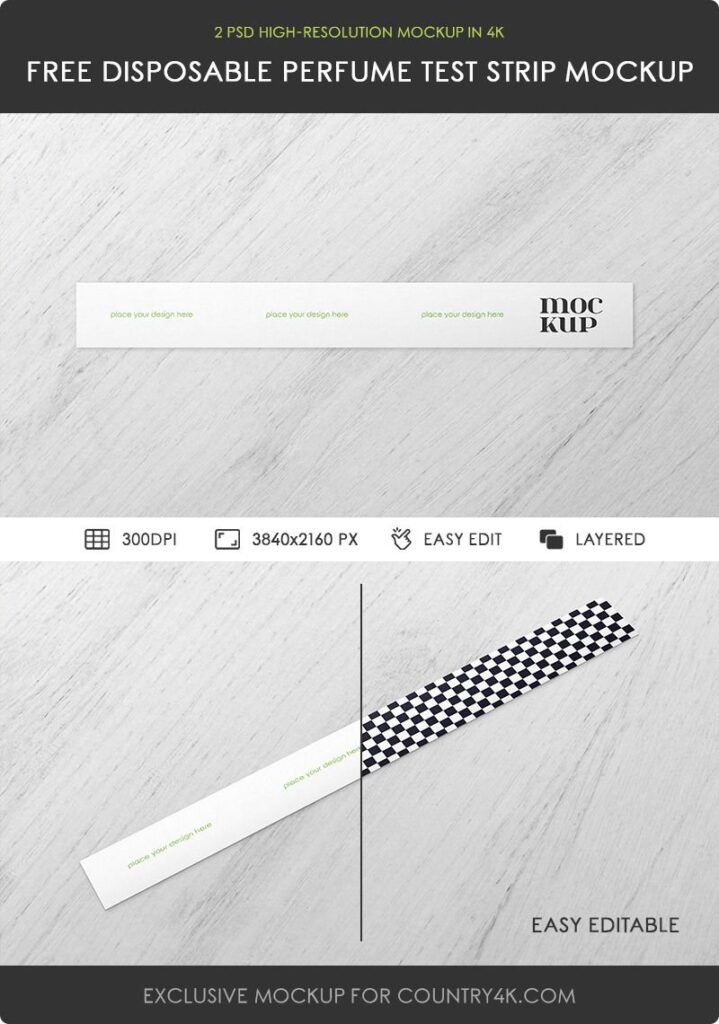 Disposable Perfume Test Strip Mockups in 2 Views