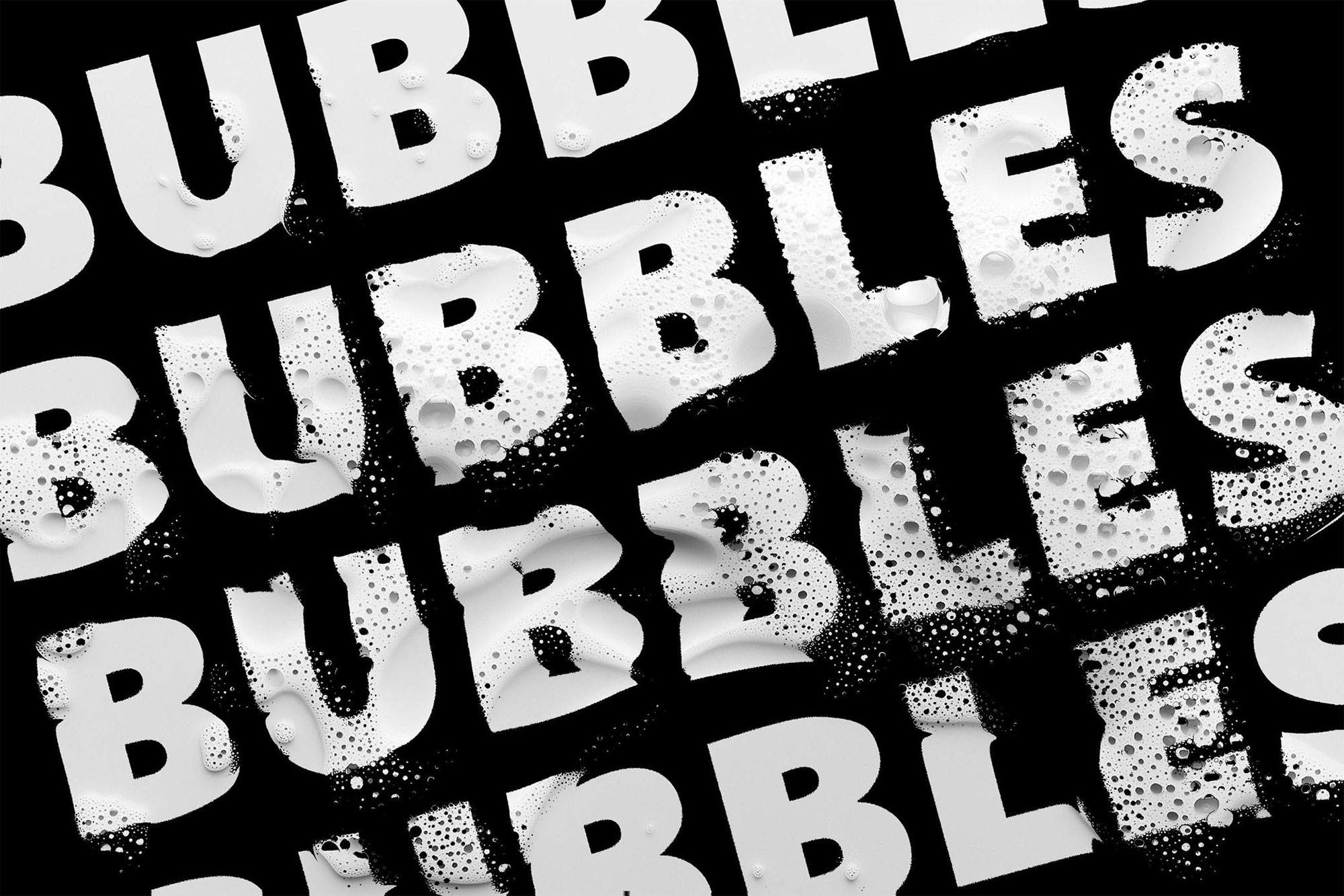 Free Distort Bubble Text Effect PSD Template