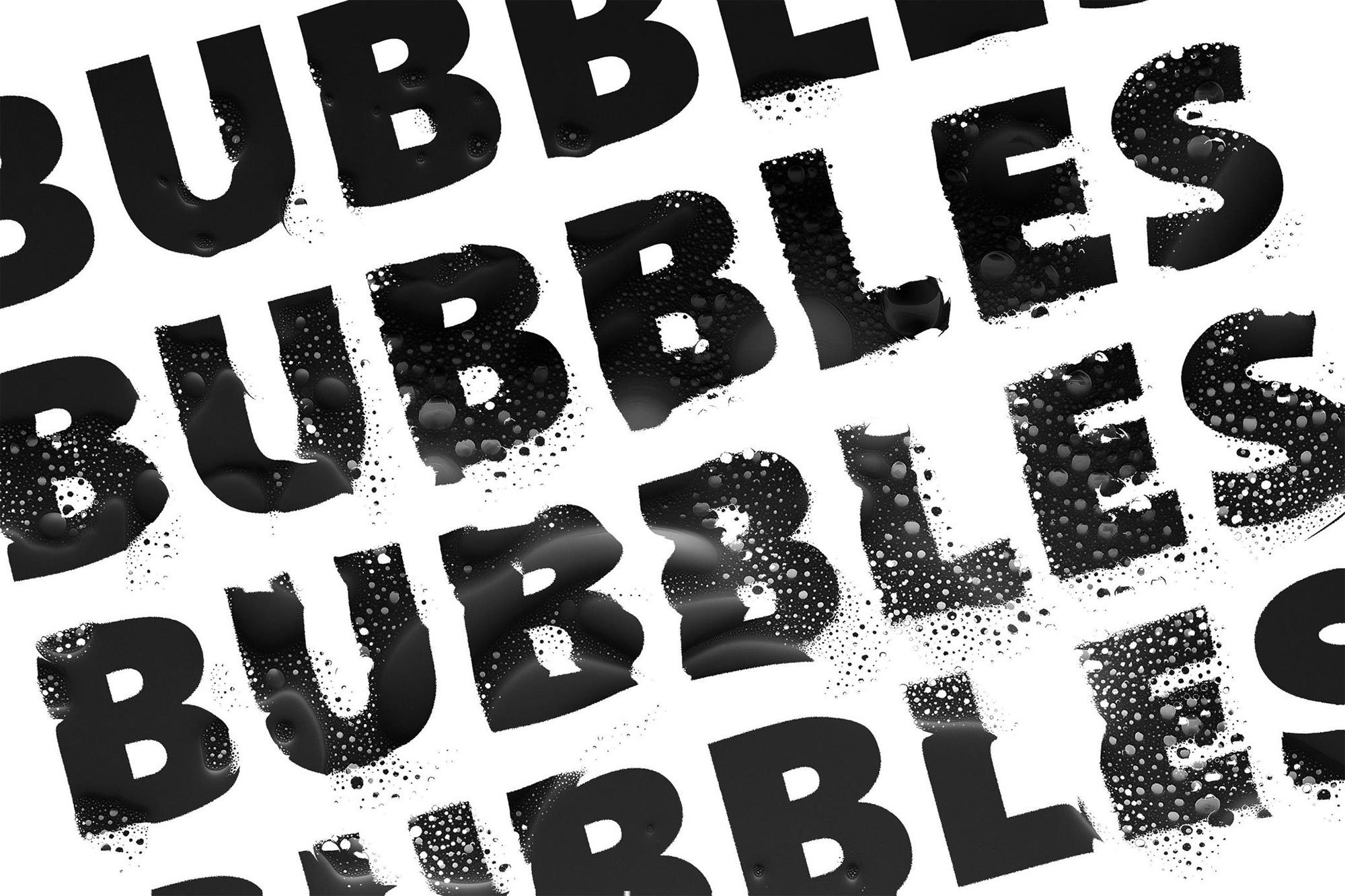 Free Distort Bubble Text Effect PSD Template