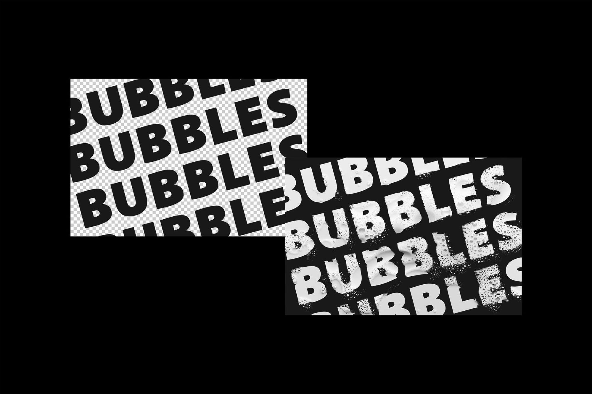 Free Distort Bubble Text Effect PSD Template
